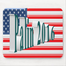 PALIN 2016 Mouse Pad, Blue-Green 3D, Old Glory
