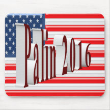 PALIN 2016 Mouse Pad, Burgundy 3D, Old Glory