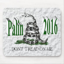 PALIN 2016 Mouse Pad, Green 3D, White Gadsden