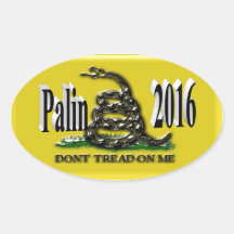 PALIN 2016 Sticker, Black 3D, Gadsden
