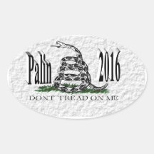 PALIN 2016 Sticker, Black 3D, White Gadsden