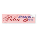 Palin for President 2012 Bumper Sticker bumper stickers