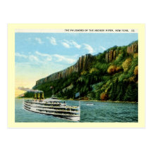Palisades of the Hudson River, NY 1920s Vintage Post Card