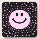 Pâlissez - le visage souriant rose + le pois ajust dessous-de-verre