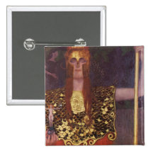 Pallas Athena by Gustav Klimt Button