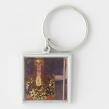 Pallas Athena by Gustav Klimt Key Chain