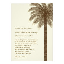Palm Beach Wedding Invitations - Brown
