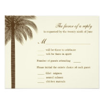Palm Beach Wedding RSVP/Response Cards - Brown Announcement