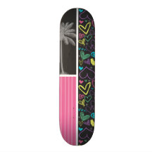 Palm; Chalk Hearts, Colorful Skate Deck