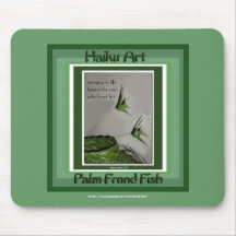 Palm Frond Fish Haiku Art Mousepad