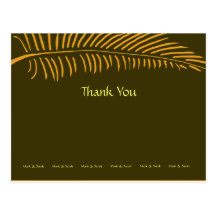 Palm Frond Orange Thank You Postcard