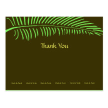 Palm Frond Thank You Postcards
