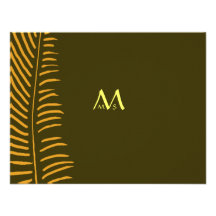 Palm Frond Wedding Orange RSVP Custom Invitation