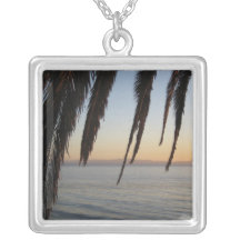Palm Frond Window Personalized Necklace