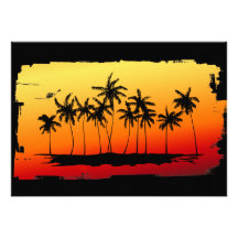Palm Shadows at Sunset Custom Invitation
