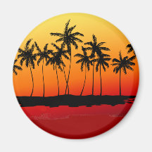 Palm Shadows at Sunset Refrigerator Magnet