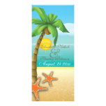 Palm & starfish beach wedding ceremony program invitation