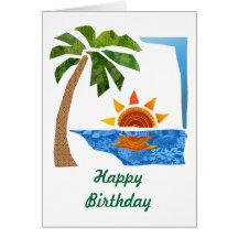 Palm, Sun & Sea Greeting Cards