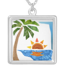 Palm, Sun & Sea Necklace