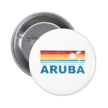Palm Tree Aruba Pinback Button