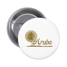 Palm Tree Aruba Pinback Buttons
