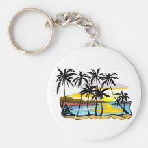 Palm Tree Background Key Chains