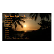 Palm Tree Beach Sunset Business Card Template