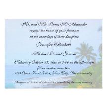 Palm Tree Beach Wedding Announcement