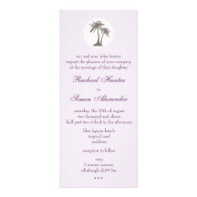 Palm Tree Beach Wedding Invitiation -slim Invites