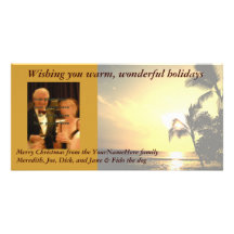 Palm Tree Christmas Photo Personalized Photo Card