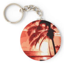 Palm Tree & Red Sunset keychains