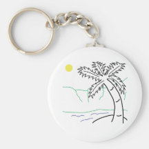 Palm tree sketch keychains