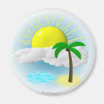 Palm Tree, Sun and Beach Refrigerator Magnets