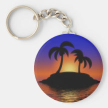 Palm Tree Sunset Key Chains