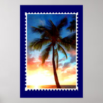 Palm Tree Sunset Stamp