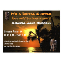 Palm Tree Tiki Bridal Shower Brunch Personalized Invites