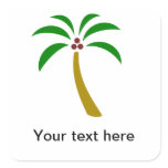 Palm Tree With Coconuts Square Sticker