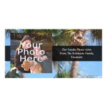 Palm Trees Against Blue Sky Custom Photo Card