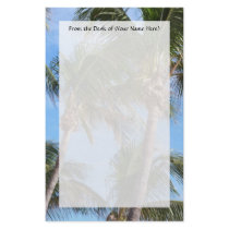 Palm Trees Against Blue Sky Custom Stationery