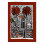 Palm Trees and Flamingo Greeting Cards