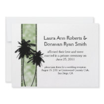 Palm Trees and Green Post Wedding Invitation
