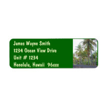 Palm Trees at Black Sands Beach Return Address Labels