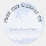 Palm Trees Beach Scene Round Sticker