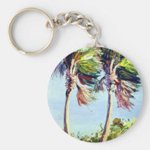 Palm Trees in the Wind Key Chain