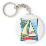 Palm Trees & Sailboat Keychain