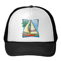 Palm Trees & Sailboat Trucker Hats