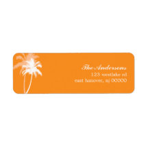 Palm Trees Tropical Beach Wedding Return Address Label