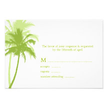 Palm Trees Tropical Wedding Response Cards Personalized Invite