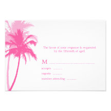 Palm Trees Tropical Wedding Response Cards Announcements