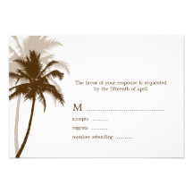 Palm Trees Tropical Wedding Response Cards Invites